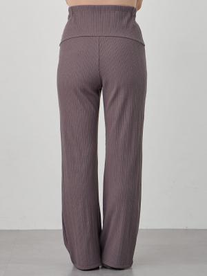 マタニティ パンツ|【2デザインから選べる】【ストレート・ワイド】らくちん綿混ストレッチリブパンツ マタニティ・産後【出産後も長く使える】