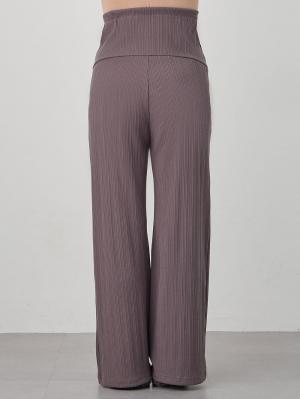 マタニティ パンツ|【2デザインから選べる】【ストレート・ワイド】らくちん綿混ストレッチリブパンツ マタニティ・産後【出産後も長く使える】