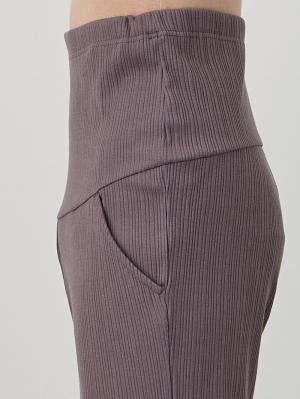 マタニティ パンツ|【2デザインから選べる】【ストレート・ワイド】らくちん綿混ストレッチリブパンツ マタニティ・産後【出産後も長く使える】