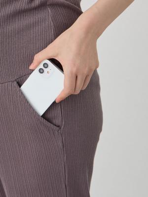 マタニティ パンツ|【2デザインから選べる】【ストレート・ワイド】らくちん綿混ストレッチリブパンツ マタニティ・産後【出産後も長く使える】