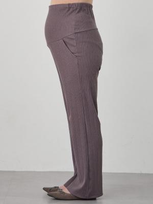 マタニティ パンツ|【2デザインから選べる】【ストレート・ワイド】らくちん綿混ストレッチリブパンツ マタニティ・産後【出産後も長く使える】