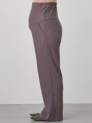 マタニティ パンツ|【2デザインから選べる】【ストレート・ワイド】らくちん綿混ストレッチリブパンツ マタニティ・産後【出産後も長く使える】