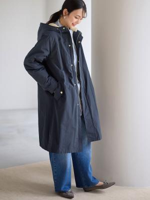 マタニティ アウター（コート）・ママコート|fairy（フェアリー）【あったか】【ダッカー付】フーデットママコート　マタニティ・産後服【出産後も長く使える】|ネイビー