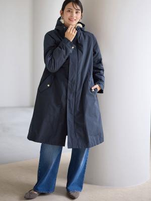マタニティ アウター（コート）・ママコート|fairy（フェアリー）【あったか】【ダッカー付】フーデットママコート　マタニティ・産後服【出産後も長く使える】|ネイビー