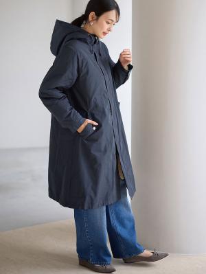 マタニティ アウター（コート）・ママコート|fairy（フェアリー）【あったか】【ダッカー付】フーデットママコート　マタニティ・産後服【出産後も長く使える】|ネイビー