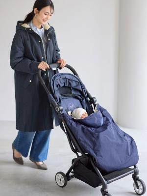マタニティ アウター（コート）・ママコート|fairy（フェアリー）【あったか】【ダッカー付】フーデットママコート　マタニティ・産後服【出産後も長く使える】|ネイビー