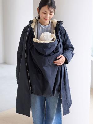 マタニティ アウター（コート）・ママコート|【コートフェア10％OFF対象】fairy（フェアリー）【あったか】【ダッカー付】フーデットママコート　マタニティ・産後服【出産後も長く使える】