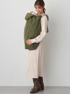 マタニティ アウター（コート）・ママコート|fairy（フェアリー）【あったか】【ダッカー付】フーデットママコート　マタニティ・産後服【出産後も長く使える】|カーキ