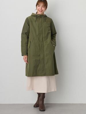 マタニティ アウター（コート）・ママコート|fairy（フェアリー）【あったか】【ダッカー付】フーデットママコート　マタニティ・産後服【出産後も長く使える】|カーキ