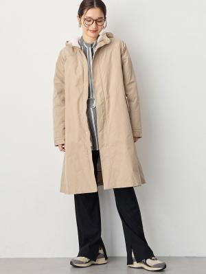 マタニティ アウター（コート）・ママコート|fairy（フェアリー）【あったか】【ダッカー付】フーデットママコート　マタニティ・産後服【出産後も長く使える】|ベージュ