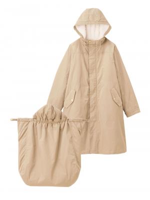 マタニティ アウター（コート）・ママコート|fairy（フェアリー）【あったか】【ダッカー付】フーデットママコート　マタニティ・産後服【出産後も長く使える】|ベージュ