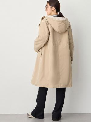 マタニティ アウター（コート）・ママコート|fairy（フェアリー）【あったか】【ダッカー付】フーデットママコート　マタニティ・産後服【出産後も長く使える】|ベージュ