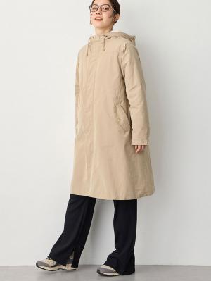 マタニティ アウター（コート）・ママコート|fairy（フェアリー）【あったか】【ダッカー付】フーデットママコート　マタニティ・産後服【出産後も長く使える】|ベージュ