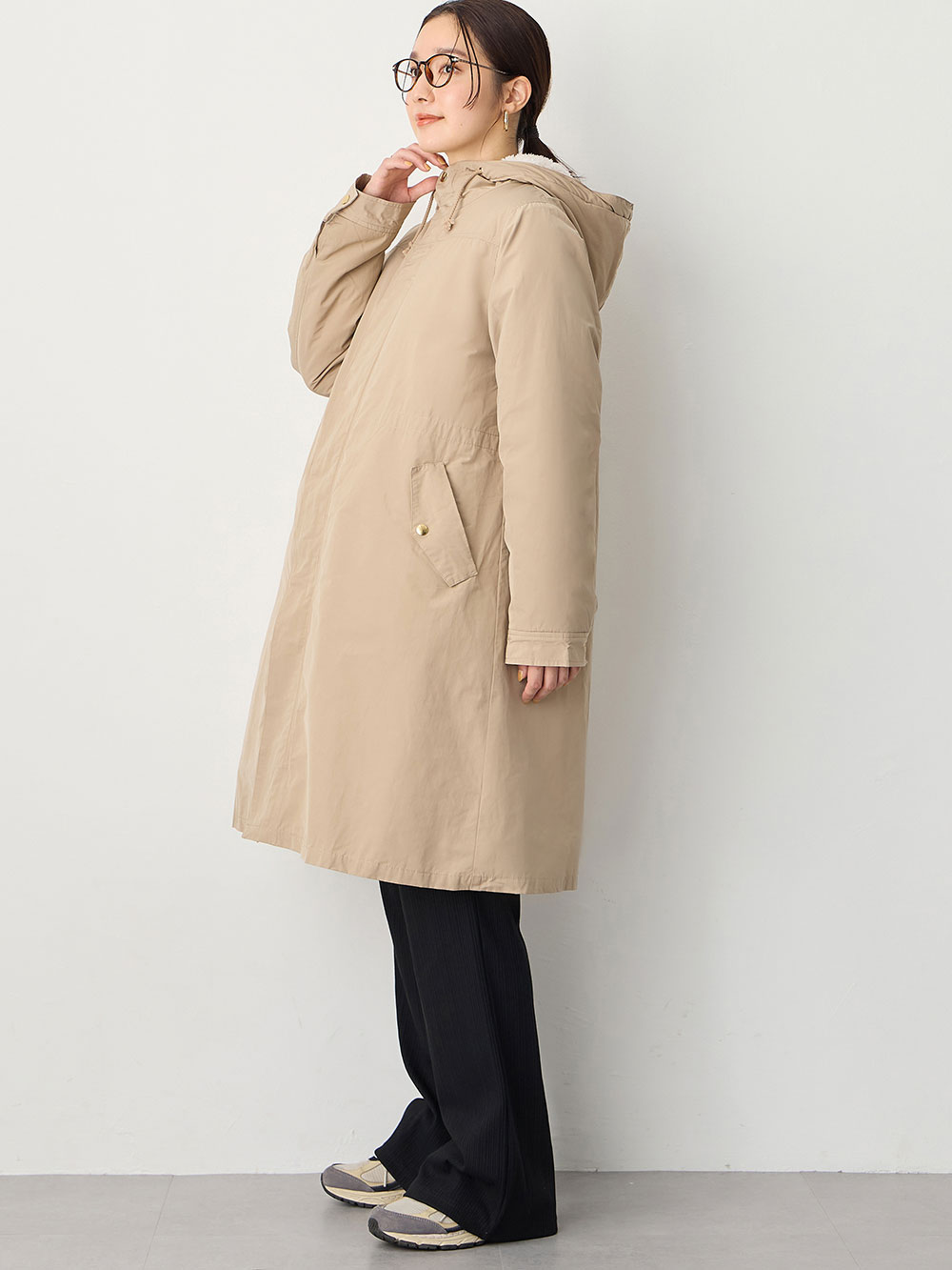 【美品】ママコート Fサイズ　ファー取り外し　産後も着用可　ダッカー付　3WAY 楽天市場】＼最大2000円OFFクーポン／ ママコート 抱っこ