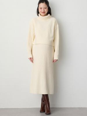 マタニティ ワンピース|Rosemadame（ローズマダム）リブ切替ニットワンピ　マタニティ・授乳服【産後まで長く使える】