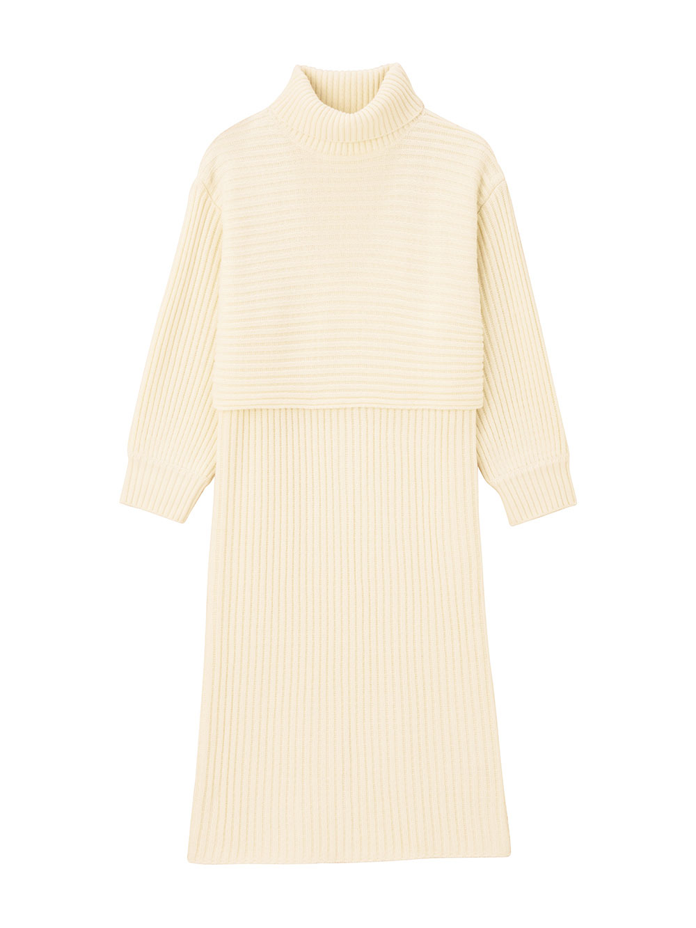 マタニティ ワンピース|Rosemadame（ローズマダム）リブ切替ニットワンピ　マタニティ・授乳服【産後まで長く使える】|アイボリー