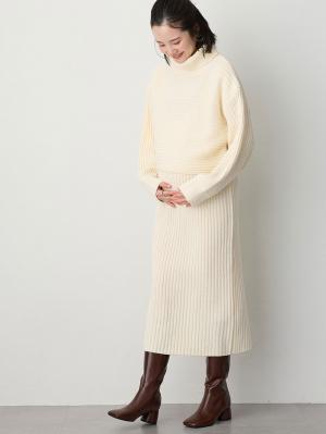 マタニティ ワンピース|Rosemadame（ローズマダム）リブ切替ニットワンピ　マタニティ・授乳服【産後まで長く使える】|アイボリー