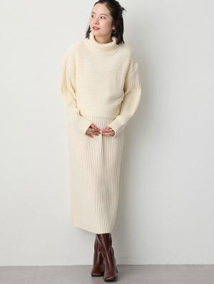 マタニティ ワンピース|Rosemadame（ローズマダム）リブ切替ニットワンピ　マタニティ・授乳服【産後まで長く使える】|アイボリー