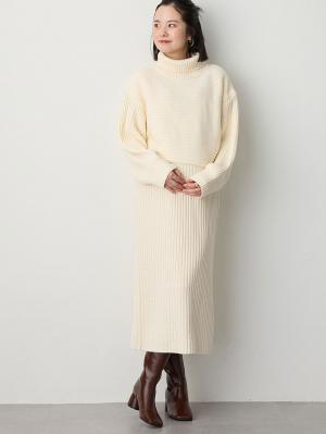 マタニティ ワンピース|Rosemadame（ローズマダム）リブ切替ニットワンピ　マタニティ・授乳服【産後まで長く使える】|アイボリー