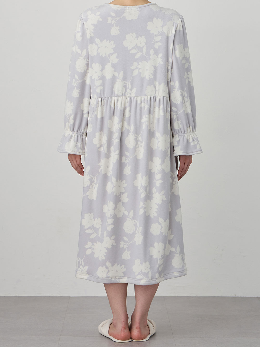 マタニティ パジャマ・ルームウェア|Rosemadame(ローズマダム)ストレッチベロア花柄ネグリジェ マタニティ・授乳パジャマ【産後まで長く使える】