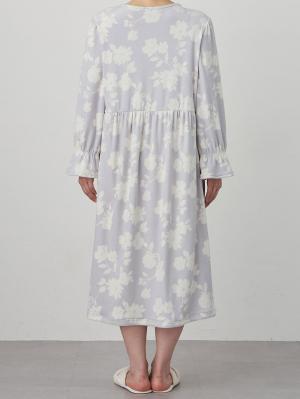 マタニティ パジャマ・ルームウェア|Rosemadame(ローズマダム)ストレッチベロア花柄ネグリジェ マタニティ・授乳パジャマ【産後まで長く使える】