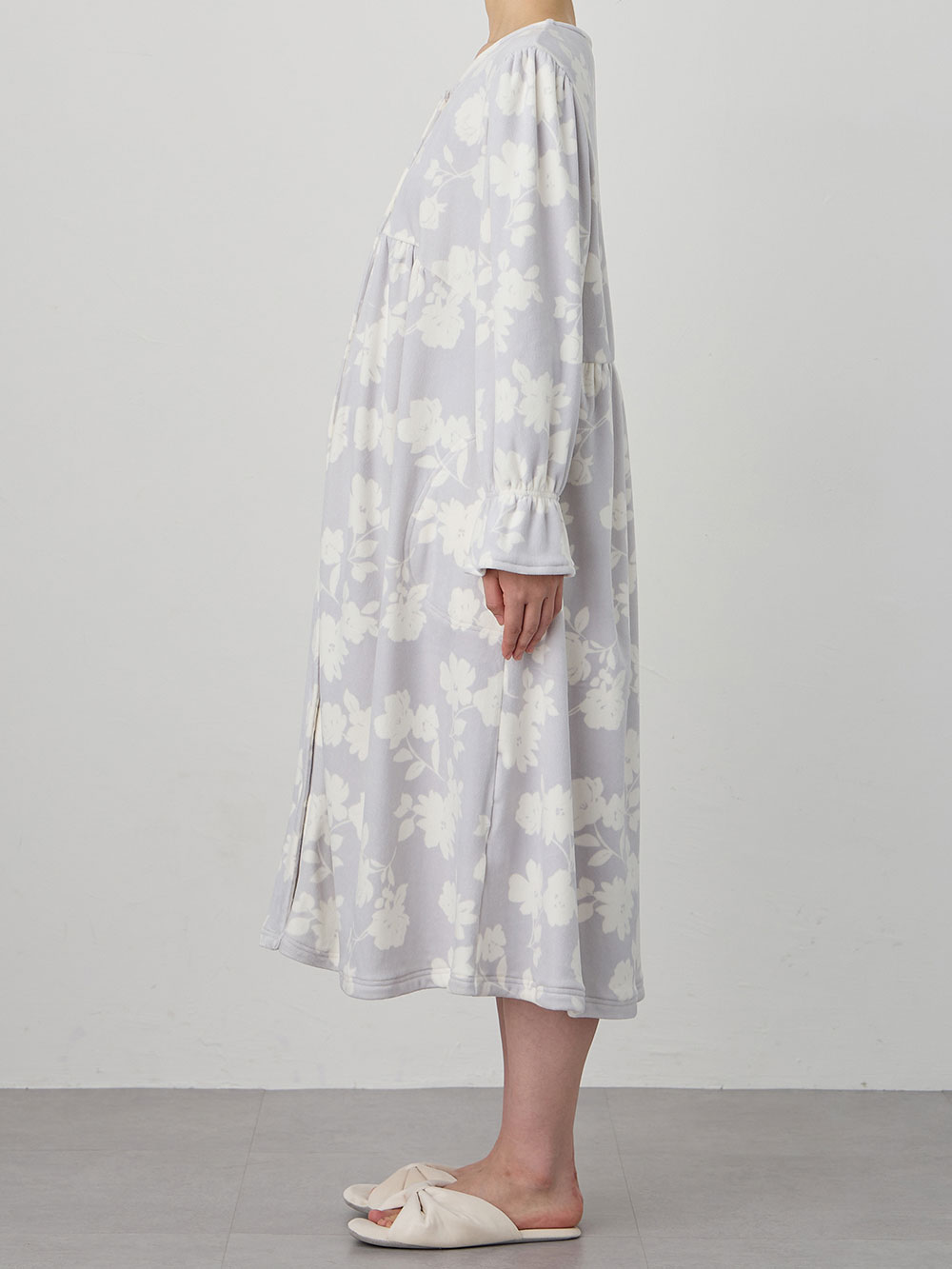 マタニティ パジャマ・ルームウェア|Rosemadame(ローズマダム)ストレッチベロア花柄ネグリジェ マタニティ・授乳パジャマ【産後まで長く使える】