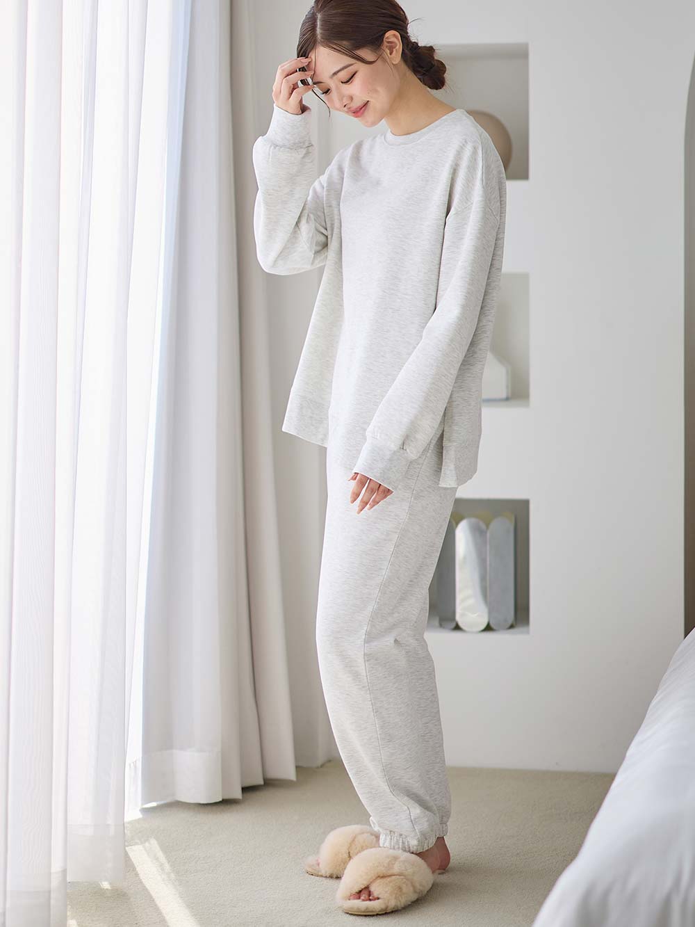 マタニティ パジャマ・ルームウェア|裏毛裏起毛マルチセットアップ　マタニティ・授乳パジャマ・ルームウェア・授乳服【出産後も長く使える】|オートミール