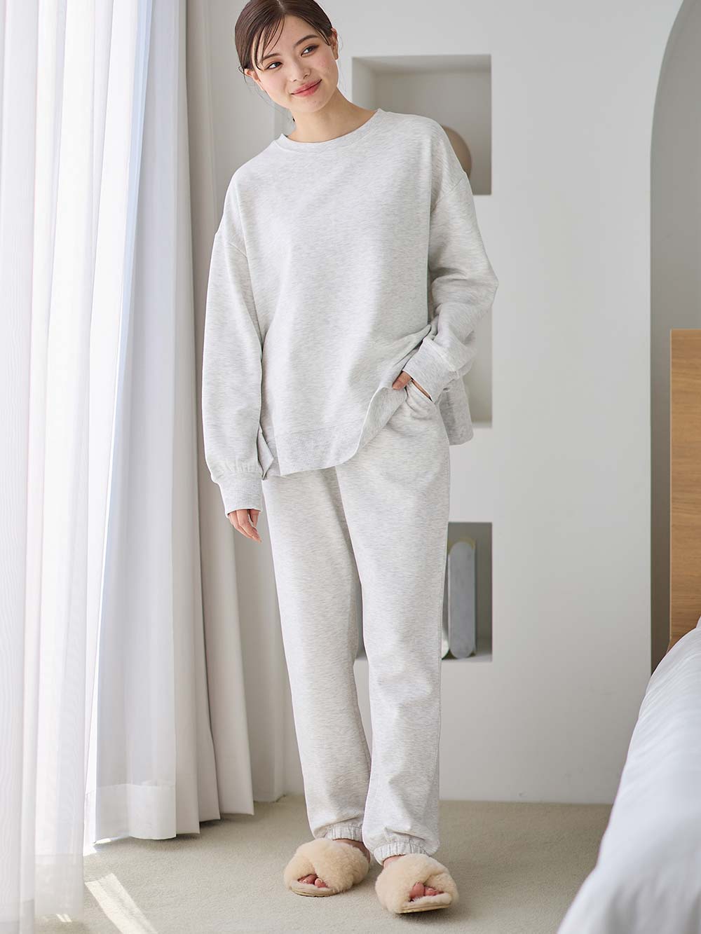 マタニティ パジャマ・ルームウェア|裏毛裏起毛マルチセットアップ　マタニティ・授乳パジャマ・ルームウェア・授乳服【出産後も長く使える】|オートミール