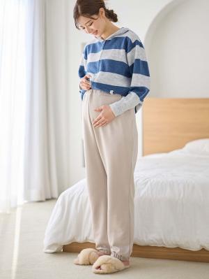 マタニティ パジャマ・ルームウェア|裏毛裏起毛マルチセットアップ　マタニティ・授乳パジャマ・ルームウェア・授乳服【出産後も長く使える】|グレージュ