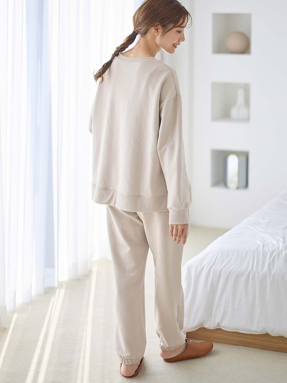 マタニティ パジャマ・ルームウェア|裏毛裏起毛マルチセットアップ　マタニティ・授乳パジャマ・ルームウェア・授乳服【出産後も長く使える】|グレージュ