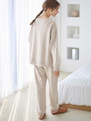 マタニティ パジャマ・ルームウェア|裏毛裏起毛マルチセットアップ　マタニティ・授乳パジャマ・ルームウェア・授乳服【出産後も長く使える】|グレージュ