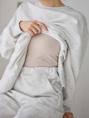 マタニティ パジャマ・ルームウェア|裏毛裏起毛マルチセットアップ　マタニティ・授乳パジャマ・ルームウェア・授乳服【出産後も長く使える】