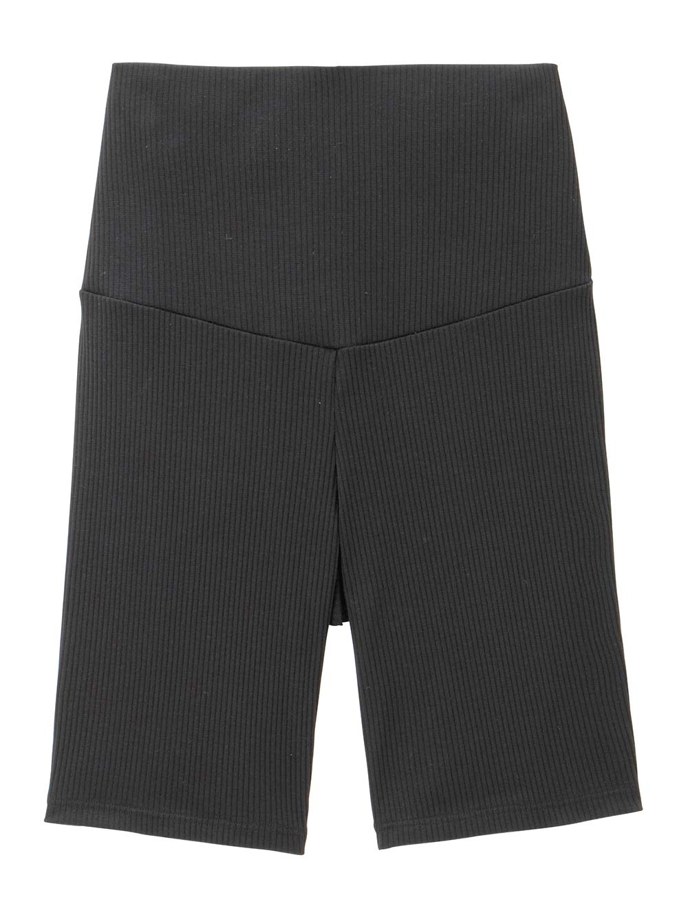 マタニティ パンツ|【選べる2丈】締め付けない綿混リブストレートレギンス【産後まで長く使える】|ブラック(ハーフ丈)