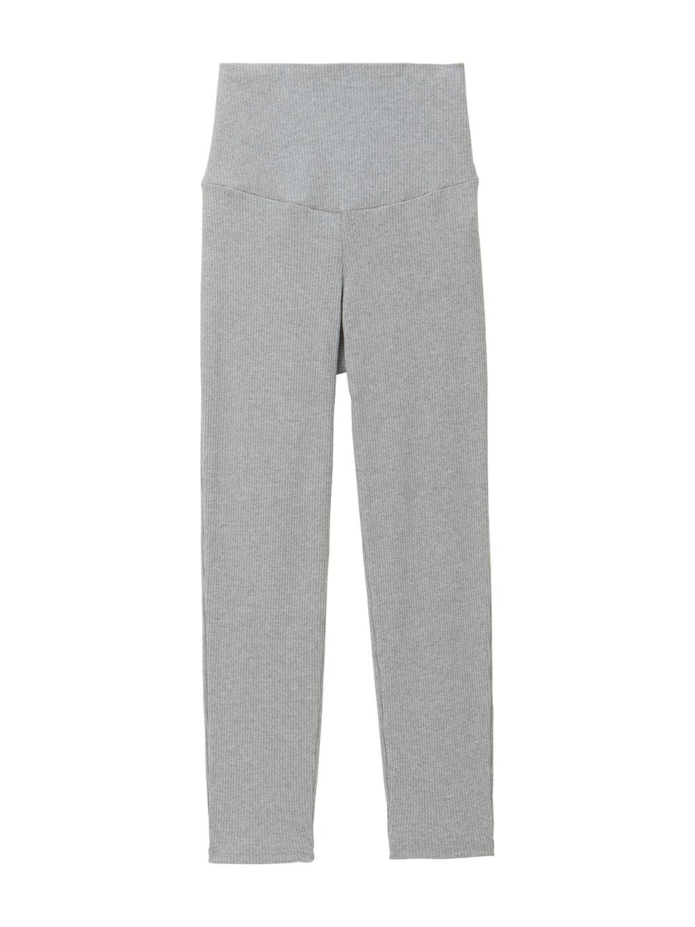 マタニティ パンツ|【選べる2丈】締め付けない綿混リブストレートレギンス【産後まで長く使える】|杢グレー