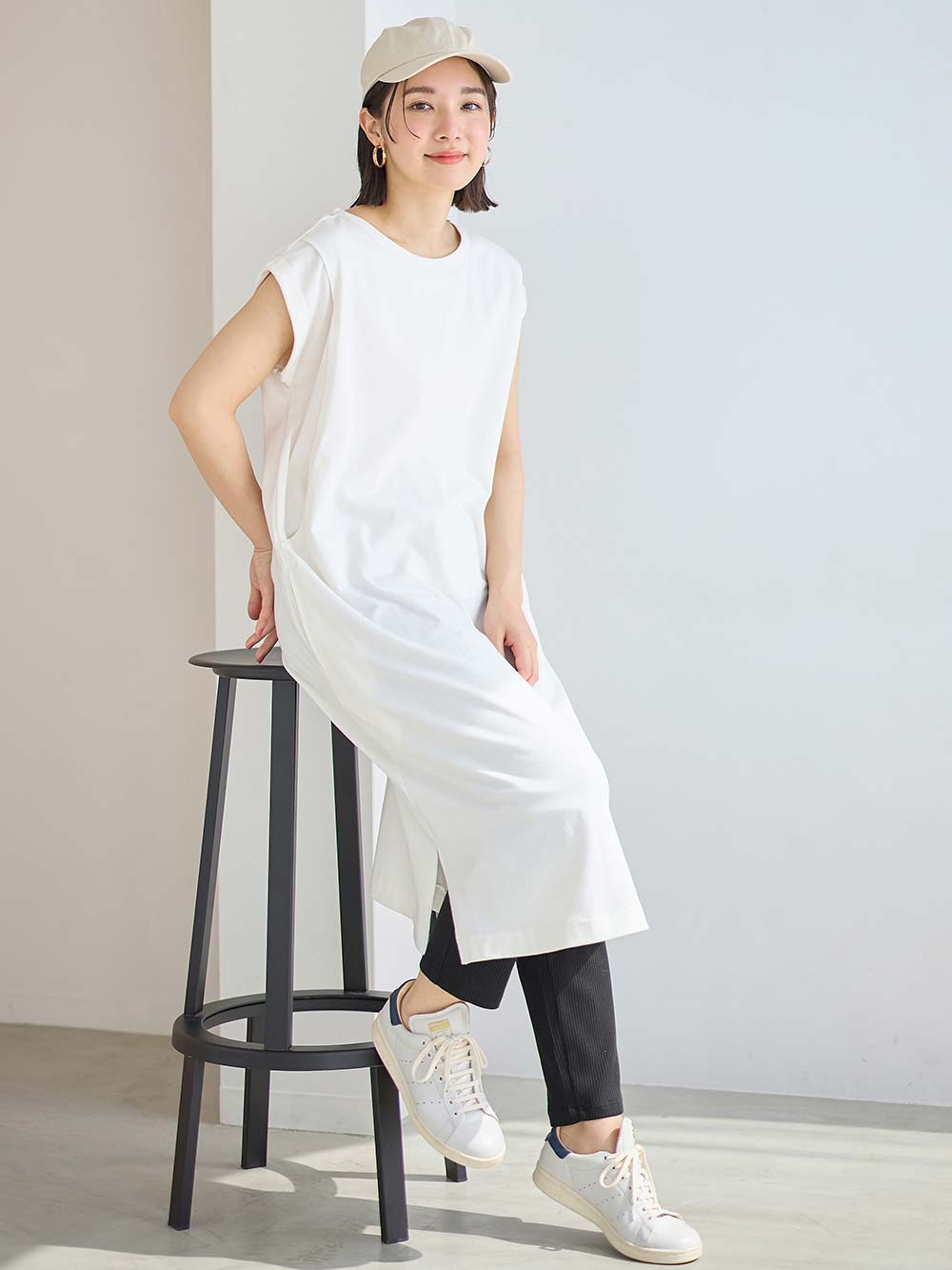 マタニティ パンツ|【選べる2丈】締め付けない綿混リブストレートレギンス【産後まで長く使える】|ブラック