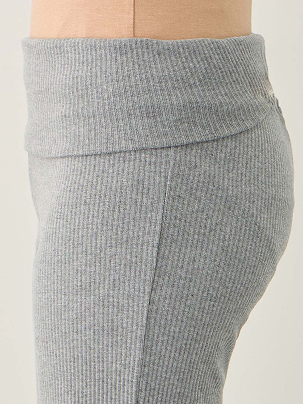 マタニティ パンツ|【選べる2丈】締め付けない綿混リブストレートレギンス【産後まで長く使える】