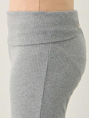 マタニティ パンツ|【選べる2丈】締め付けない綿混リブストレートレギンス【産後まで長く使える】