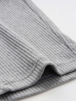 マタニティ パンツ|【選べる2丈】締め付けない綿混リブストレートレギンス【産後まで長く使える】