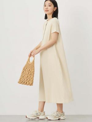 マタニティ ワンピース|【親子コーデ】ママ&ベビー退院着3点セット 出産準備 ギフト マタニティ・産後【出産後も長く使える】|アイボリー