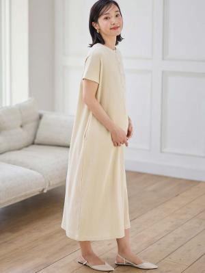 マタニティ ワンピース|【親子コーデ】ママ&ベビー退院着3点セット 出産準備 ギフト マタニティ・産後【出産後も長く使える】|アイボリー