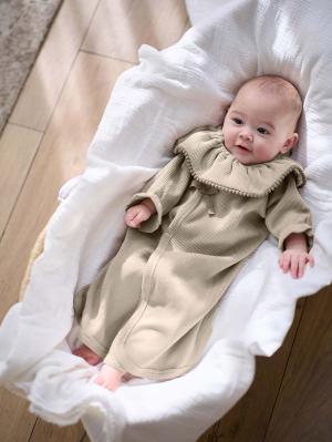 マタニティ ワンピース|【親子コーデ】ママ&ベビー退院着3点セット 出産準備 ギフト マタニティ・産後【出産後も長く使える】|ベージュ