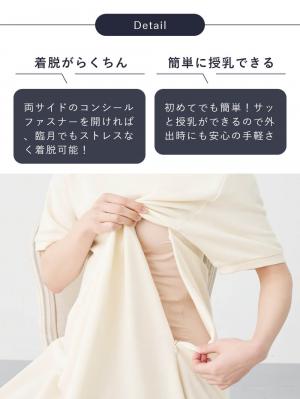 マタニティ ワンピース|【UV加工】綿混やわらかスウェット半袖フレアワンピース【出産後も長く使える】