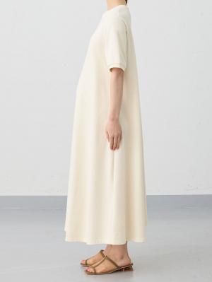 マタニティ ワンピース|【UV加工】綿混やわらかスウェット半袖フレアワンピース【出産後も長く使える】