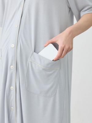 マタニティ パジャマ・ルームウェア|犬印本舗　さらっと快適半袖シャツパジャマ　マタニティ・授乳パジャマ【出産後も長く使える】