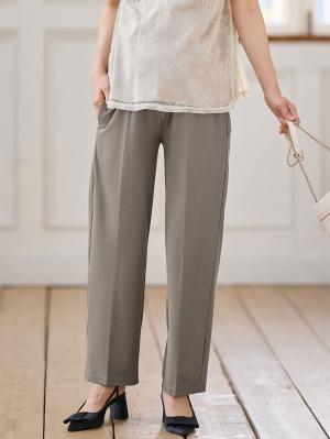 マタニティ パンツ|Rosemadame（ローズマダム）接触冷感カノコストレッチワイドテーパードパンツ　マタニティ・産後【出産後も長く使える】|モカ