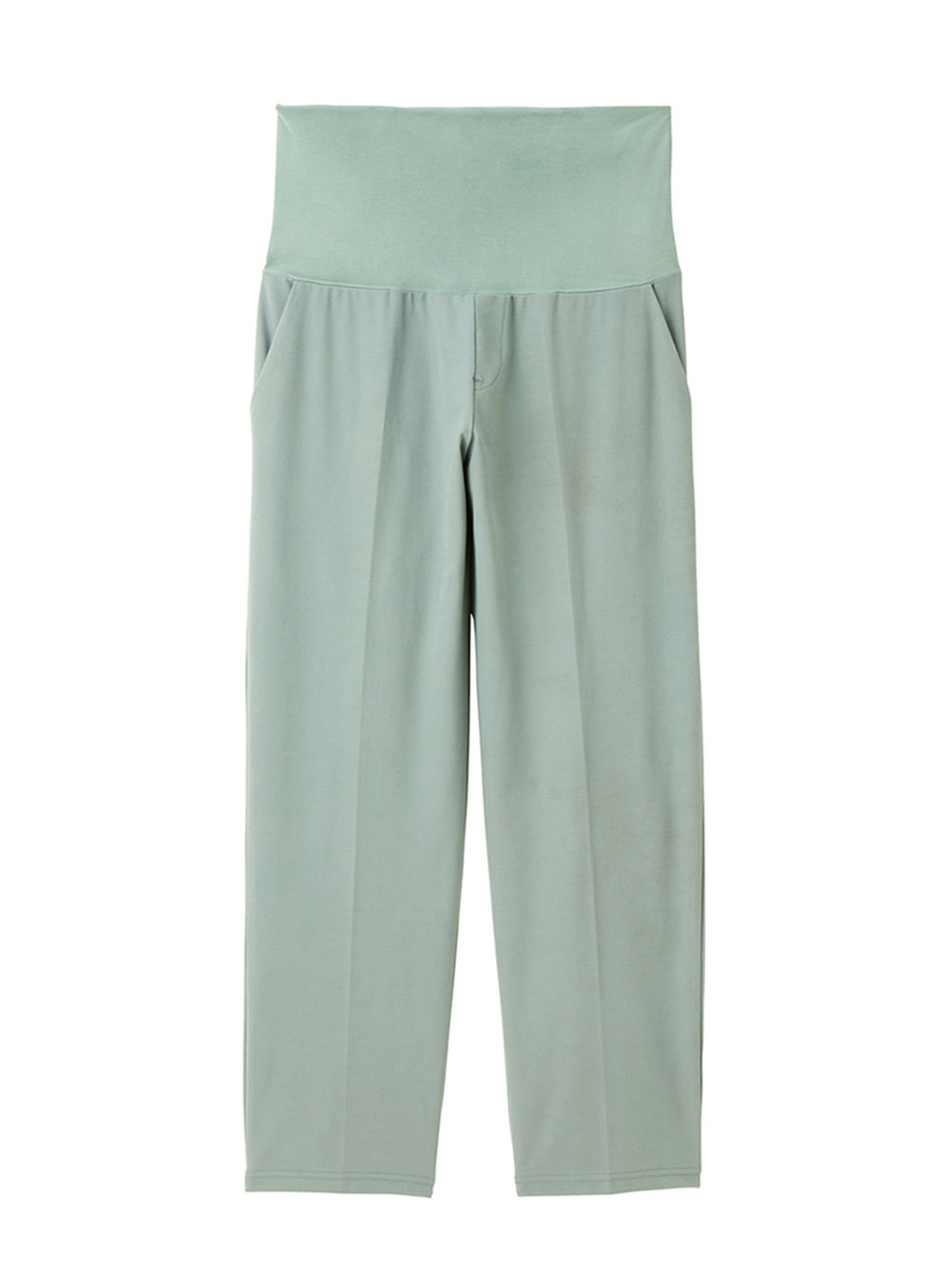 マタニティ パンツ|Rosemadame（ローズマダム）接触冷感カノコストレッチワイドテーパードパンツ　マタニティ・産後【出産後も長く使える】|グリーン