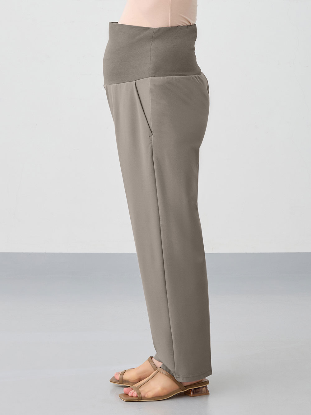 マタニティ パンツ|Rosemadame（ローズマダム）接触冷感カノコストレッチワイドテーパードパンツ　マタニティ・産後【出産後も長く使える】