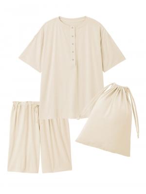 マタニティ パジャマ・ルームウェア|犬印本舗　【オーガニックコットン】綿100％　パジャマ3点セット　マタニティ・授乳パジャマ【出産後も長く使える】|エクリュ