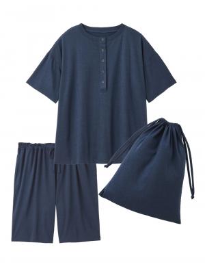 犬印本舗　【オーガニックコットン】綿100％　パジャマ3点セット　マタニティ・授乳パジャマ【出産後も長く使える】10607