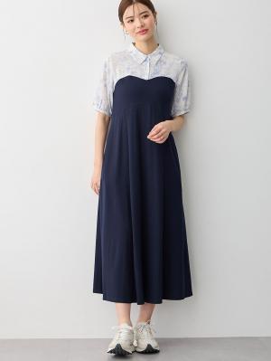 マタニティ ワンピース|ビスチェ風ワンピース マタニティ・産後授乳服【出産後も長く使える】|ネイビー